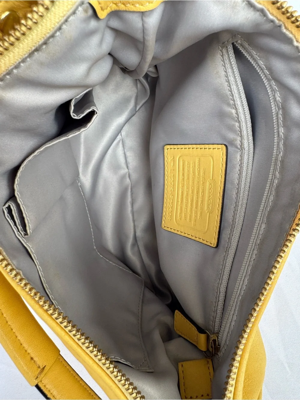 Coach Kristen Yellow Leather Shoulder Bag with Gold Hardware